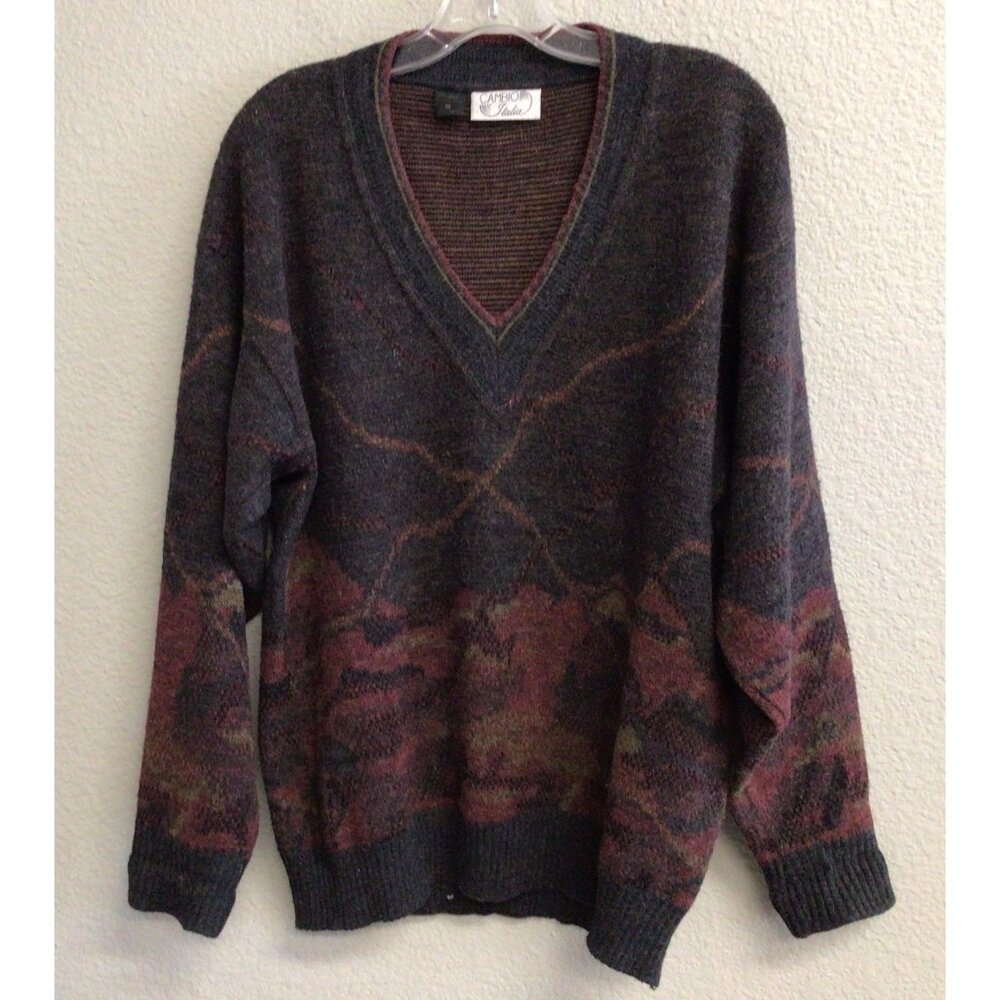 Cambio Italia Vintage 90's Men's Gray Sweater Wool Blend Size Medium Italy